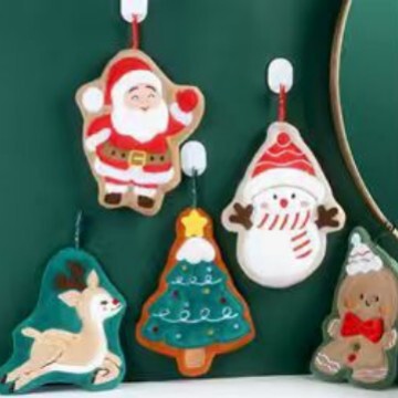 ✅ Christmas Series Coral Velvet Hand Towels for Household Kidsren's Hand Towels That Can Be Hung in the Kitchen and Bathroom Quick-Drying Towels