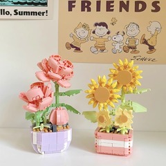 レゴビルディングブロック、多肉植物、鉢植え、教育用子供向け組み立ておもちゃ、ギフト、ロマンチックなフラワーアレンジメントと互換性があります。
