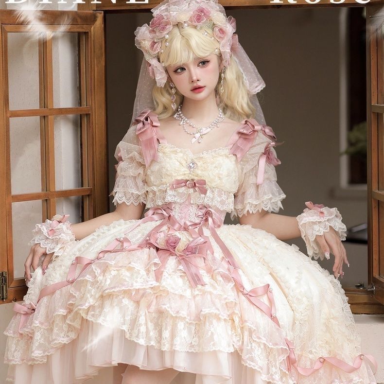 黛安蔷薇Lolita短款连衣裙礼服花嫁lo裙生日礼服公主裙|undefined