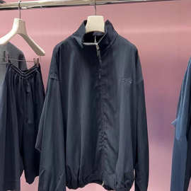 正确版本现货高品质AC家新款刺绣条纹拉链夹克OS宽松版型男女同款