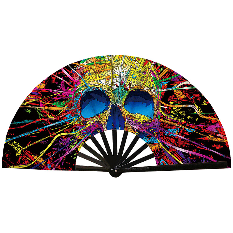 Abanico Plegable de Kung Fu de Plástico, Colorido, para Conciertos y Fiestas