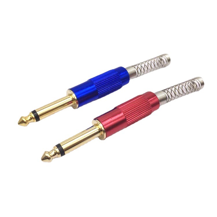 话筒插头 6.5头大二芯单声道 6.35插头镀金 音频插头话筒音响插头