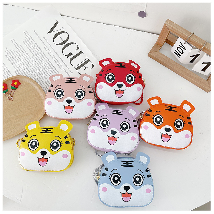 2022 Year of the Tiger New Children's coin Purse, Auspicious Tiger crossbody fashionable pu cute single-shoulder bag for both men and women undefined