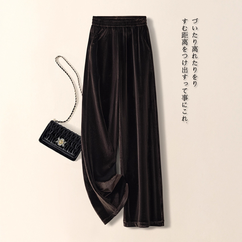 High-End Gray Velvet Loose Wide-Leg Pants for Women, Spring and Autumn 2026 New Style, High-Waisted, Slimming, Fashionable and Stylish Long Pants High-End Gray Velvet Loose Wide-Leg Pants for Women, Spring and Autumn 2026 New Style, High-Waisted, Slimming, Fashionable and Stylish Long Pants