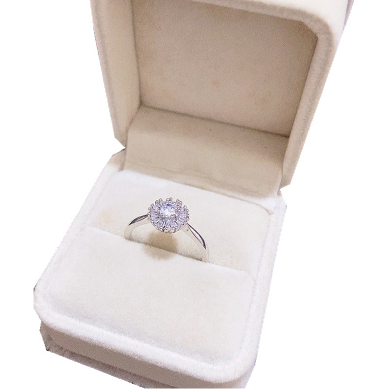 Korean Style Copper-Plated Real Gold Micro-Paved Zircon Ring, Fashionable and Exquisite Color-Preserving Mixed Batch Ring for Women, Wholesale Boutique Supply