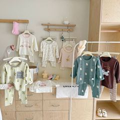 男童无骨卡通套装春秋中小童长袖长裤儿童棉质内衣男宝打底家居服