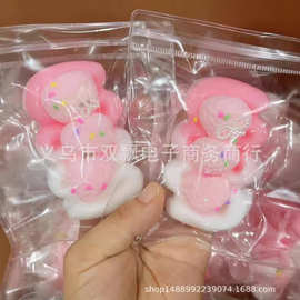 烂泥感渐变色草莓奶油条白色草莓奶油条粘袋子超软解压捏捏乐玩具