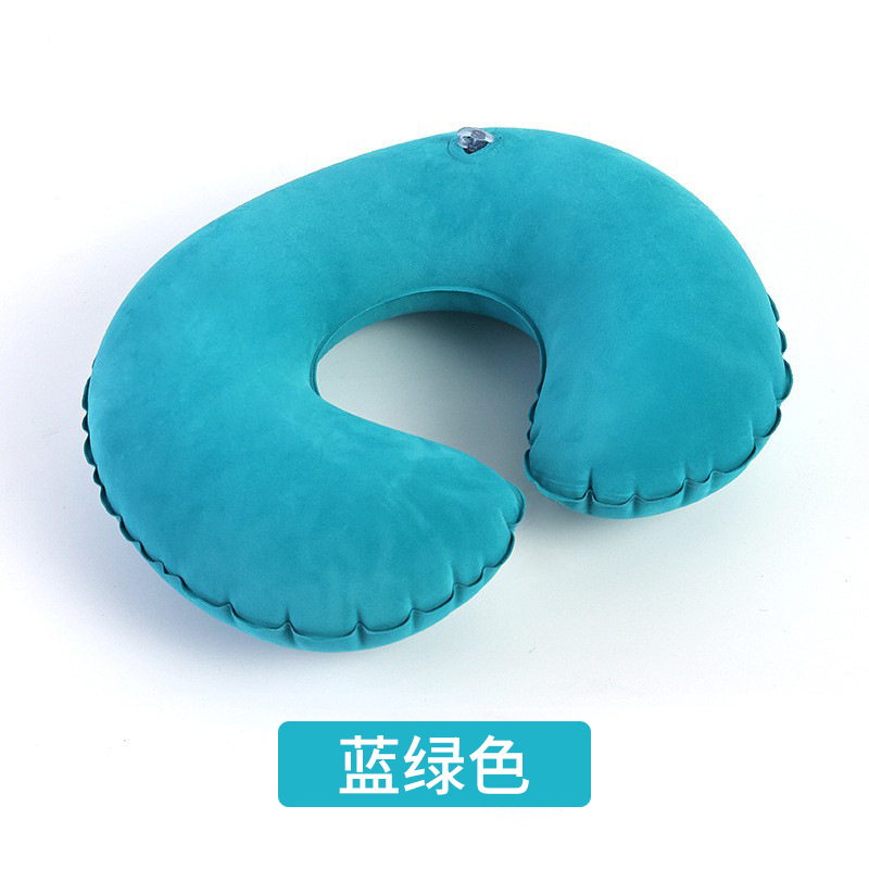 C-shaped inflatable pillow-blue-green