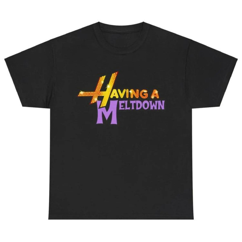 Cross-Border European Size Women's T-Shirt with the Fun Slogan "Having a Meltdown" Printed on It, Made of Pure Cotton and Breathable