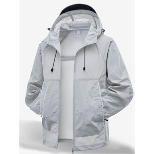2025 New Outdoor Hooded Original Yarn Lightweight Sun Protection Clothing 7A Antibacterial Pocket Back Strap Fluorescent Strip UPF50