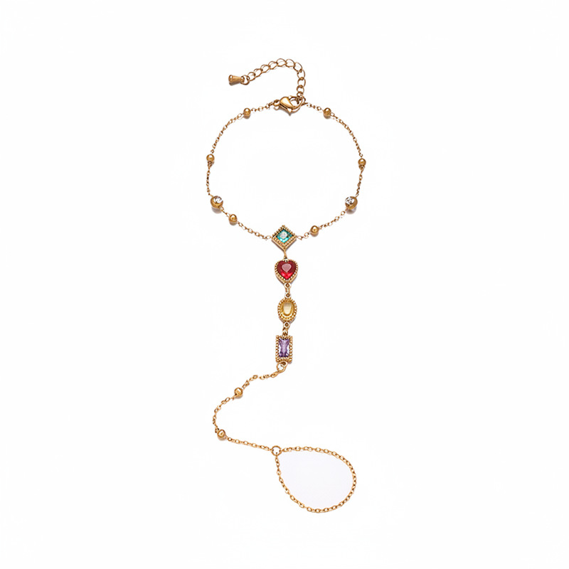 TENA Europa y los Estados Unidos de moda en el viento de color zircon pulsera anillo de nicho personalidad alta pulsera de zircon al por mayor