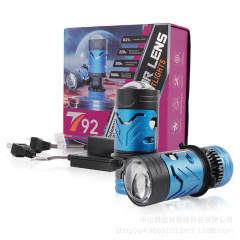 T92LED汽车大灯超亮透镜H4远近一体远光单直射激光带电磁阀鱼眼灯