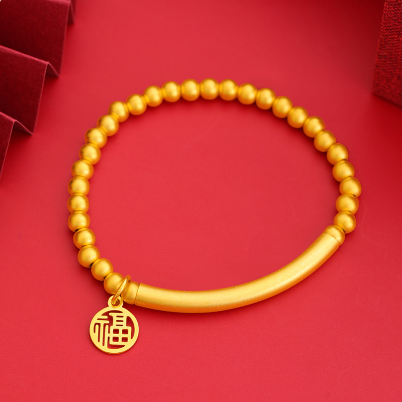 Nuevo patrimonio antiguo pulsera fu marca codo media pulsera fu carácter elástico pulsera de cuentas pulsera auspicioso de las mujeres al por mayor