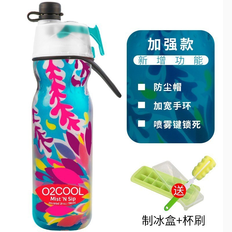 喷雾水杯塑料保冷户外运动水杯儿童可挤压O2CO美国OL便携喷健身|undefined