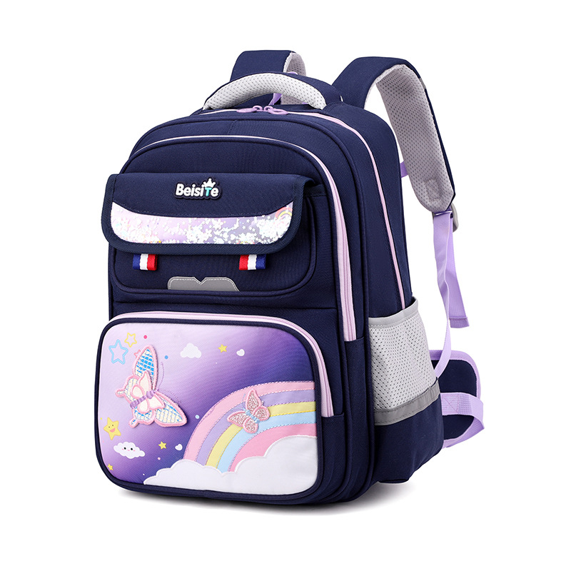 Mochilas escolares para estudiantes de primaria de primer a tercer a sexto grado, niños, impermeables, reducción de carga, protección de la columna, mochila, niñas de 6 a 12 años