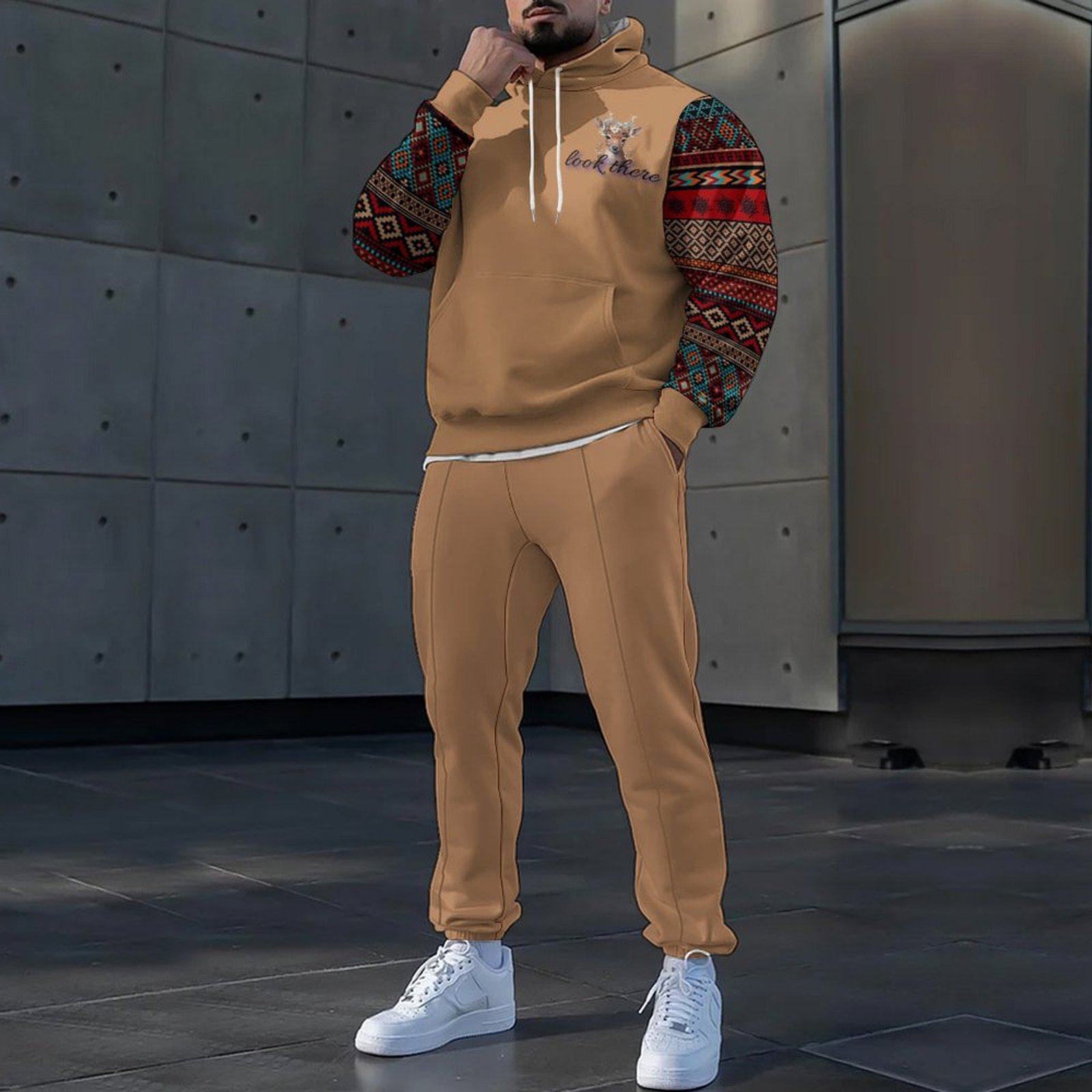 2024 estilo minimalino neutro estilo de personalidad de todo fósforo casual cómodo suéter con capucha de manga larga pantalones MC11-ML1