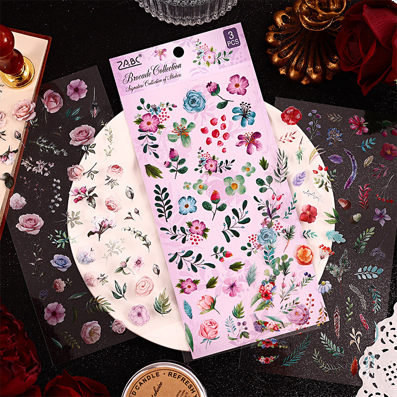 Yi Zhiwu colección transparente impermeable mascota retro pegatinas diarias DIY material de decoración de papelería transfronteriza