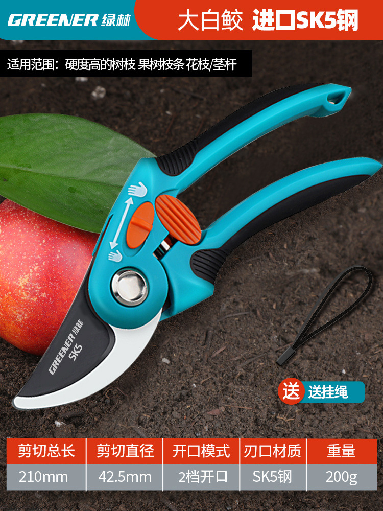 Tijeras de jardinería de bosque verde, tijeras de corte de ramas, tijeras de corte de ramas