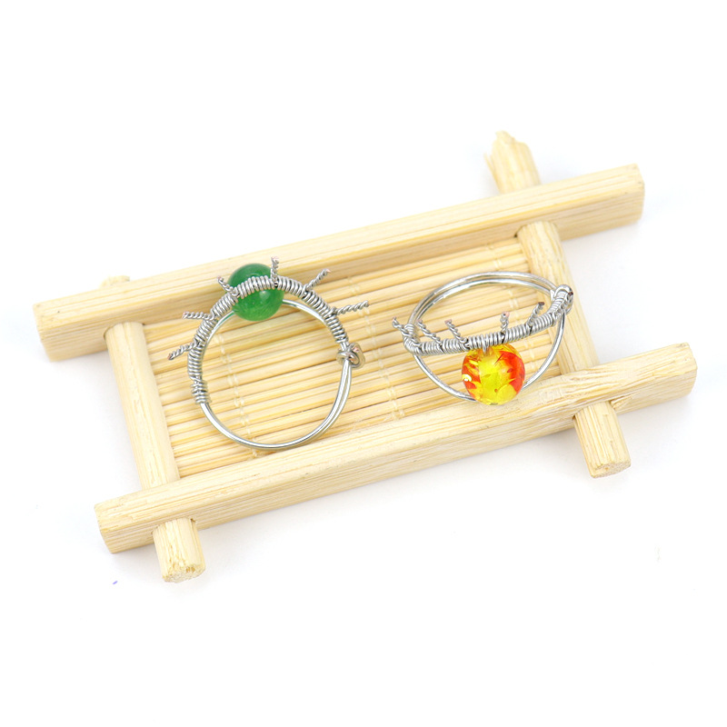 Retro Eye Agate Plating Rings 1 Piece