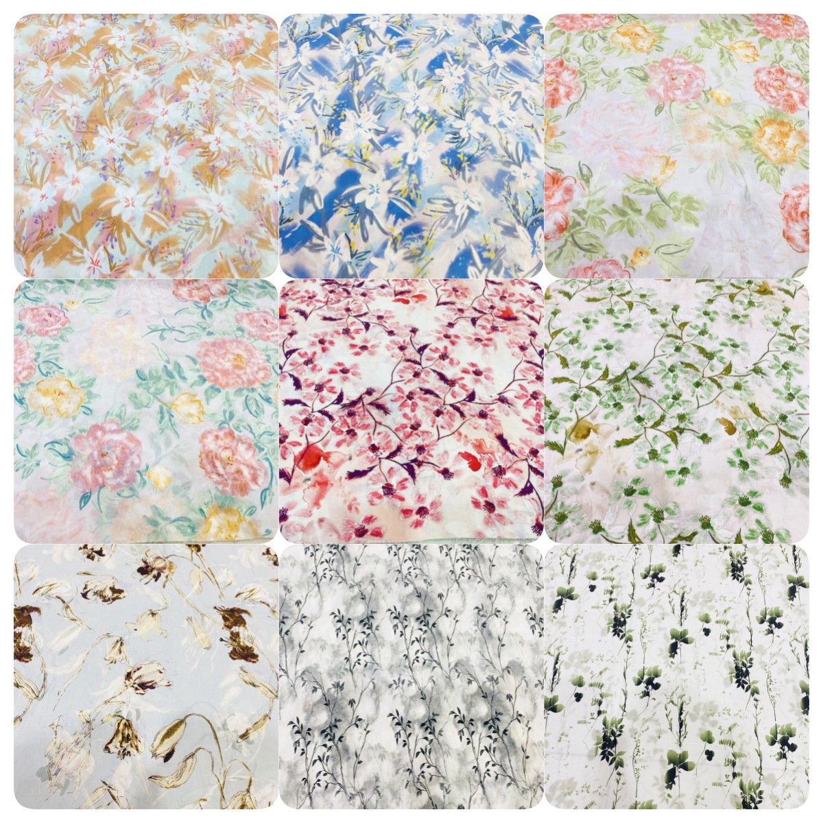 田园风小清新印花布 全棉60支平纹府绸印小碎花 棉服棉鞋服装面料