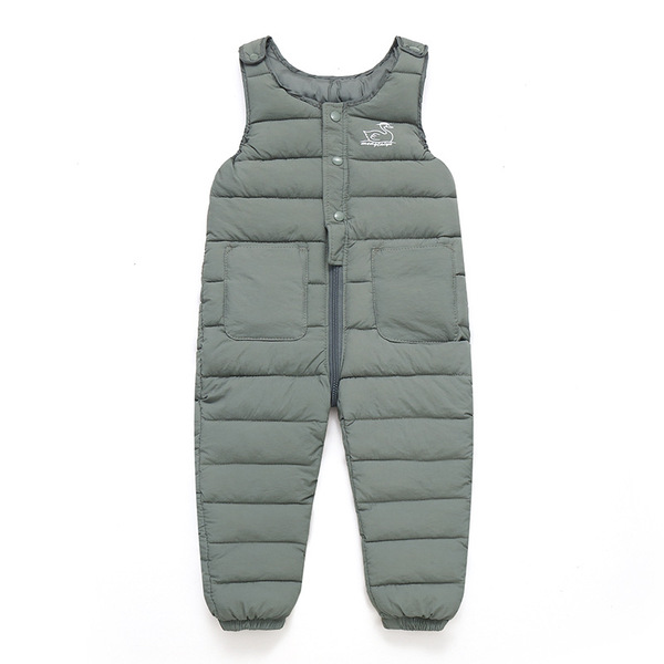 Demi-season children's trousers with down for early age