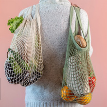 手提网袋水果蔬菜编织网兜镂空环保购物袋沙滩渔网包ins抖音同款
