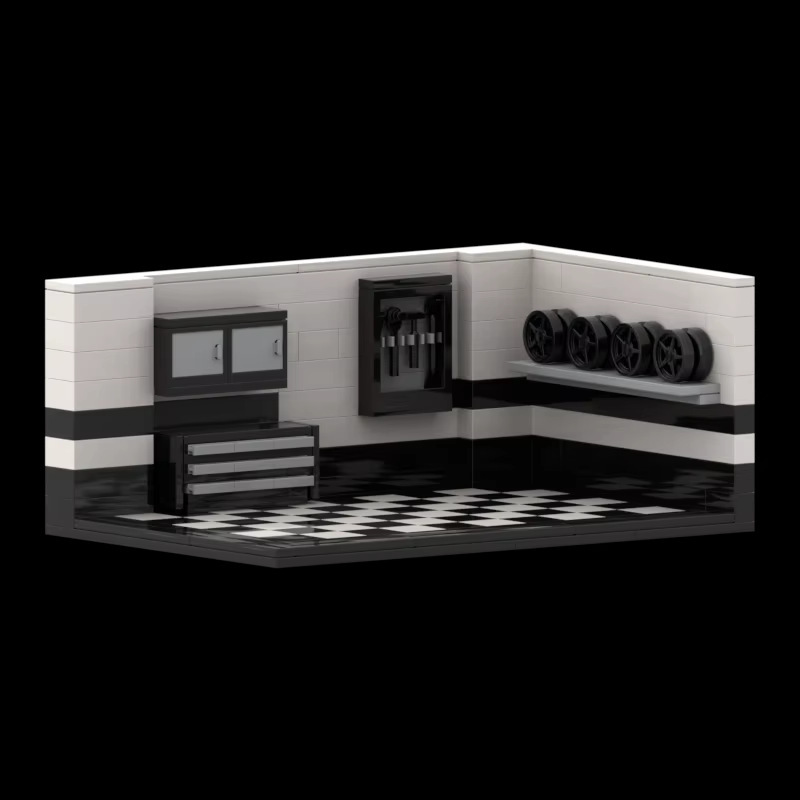8グリッド駐車場ディスプレイガレージシーン組み立てビルディングブロックおもちゃMOC-127308-127237-127570|undefined