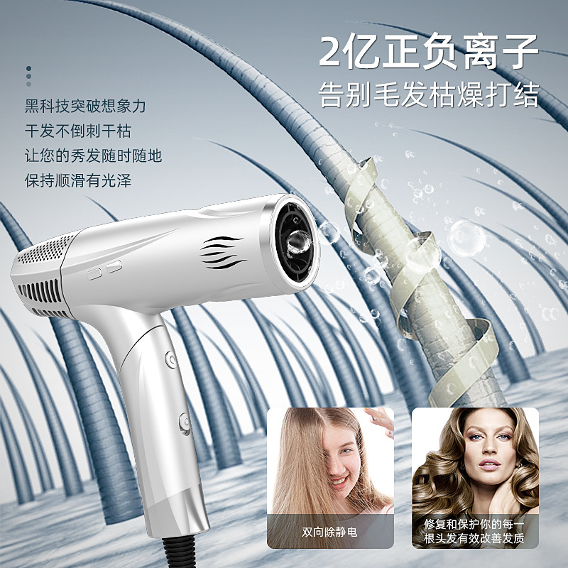 Secador de pelo transfronterizo de alta velocidad, secador de pelo plegable para peluquería, secador de pelo portátil sin escobillas de 2400W de alta potencia al por mayor