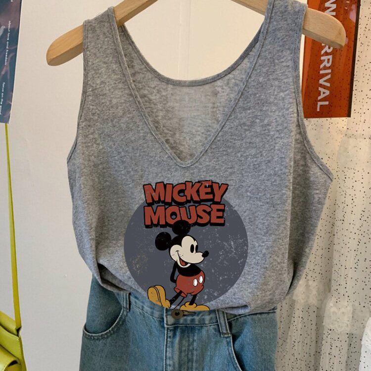 2026 Summer Korean Snowflake Cotton Breathable Cool Cartoon V-Neck Camisole Women's Sleeveless Versatile Top Trendy