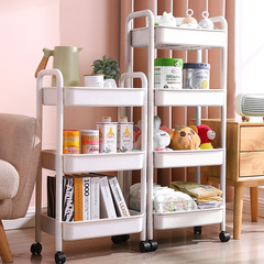 Wholesale 2/3/4 Layer Floor Standing Mobile Dormitory Cart Storage Rack Kitchen Home Snack Cart Organizer