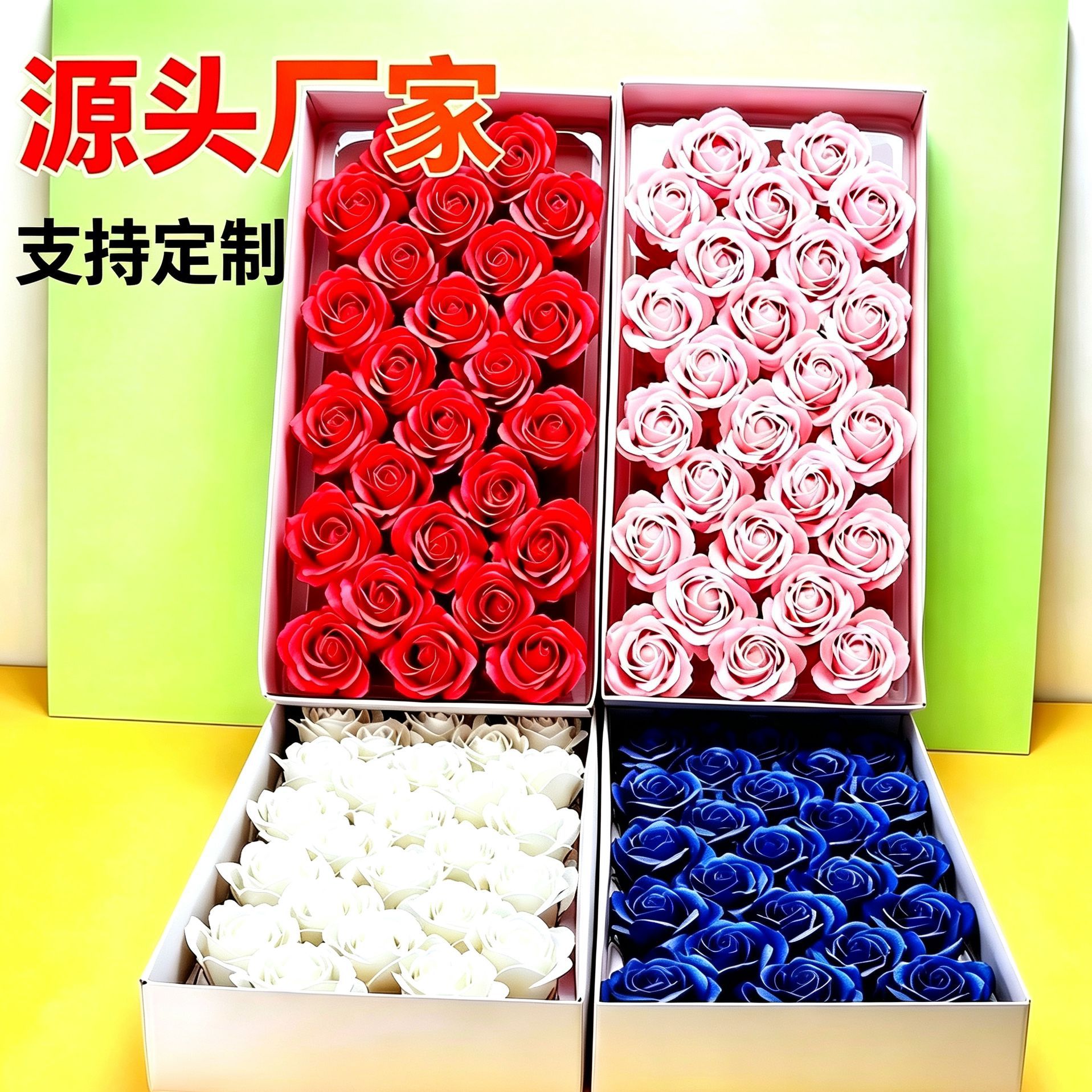 Manufacturer wholesale five-layer rose eternal flower soap flower gift box DIY materials decorative gift box bouquet gift