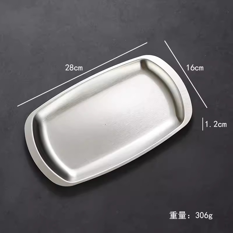 メーカー卸売り韓国式ステンレス焼肉皿鍋牛肉皿平底バーベキュートレイ金色円盤菓子|undefined