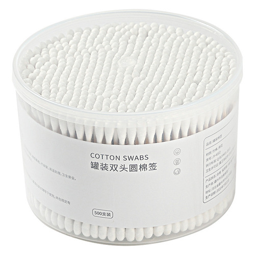 Disposable cotton swabs for makeup removal, household cleaning cotton swabs, double-ended ear removal, 500 pcs boxed for delivery