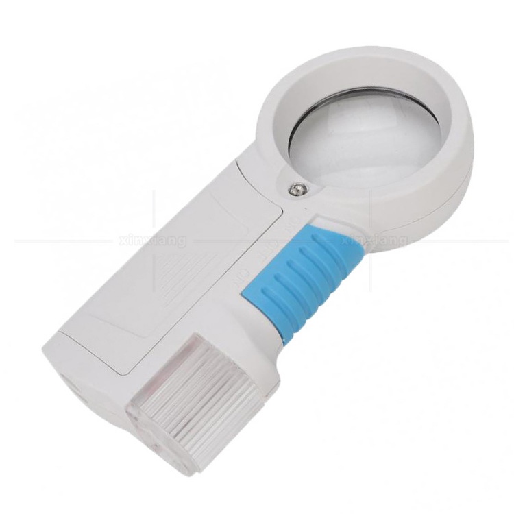 12倍LED灯便携式高倍放大镜 手持看书阅读收藏鉴定古玩珠宝带手电