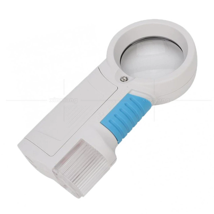 12-кратное светодиодное портативное увеличительное стекло высокой мощности для чтения ручной коллекции для чтения идентификация антикварных украшений с фонариком