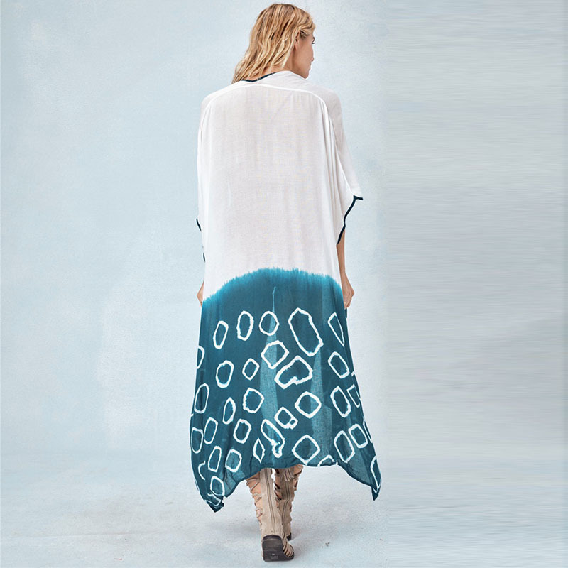 Blusa de playa de secado rápido posicionamiento impresión vacaciones cardigan protector solar blusa transfronteriza Amazon 1D134