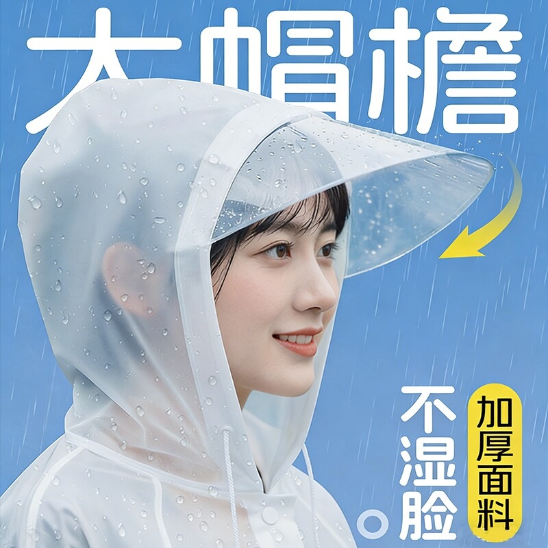 Disposable long raincoat for full-body protection against heavy rain, thickened for adults, suitable for outdoor use, portable for travel and rafting