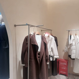 服装店展示架加厚不锈钢挂衣架落地式女装店陈列墙架衣服架子上墙