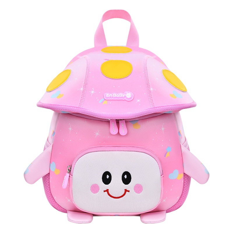 Nuevo kindergarten schoolbag niño lindo bolsa de setas material de buceo mochila para niños mochila chica mini bolsa