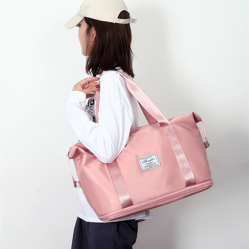 Bolsa de viaje engrosada escalable transmisión en vivo popular bolsa de equipaje bolsa de viaje del estudiante húmedo y seco separación bolsa de viaje clásica