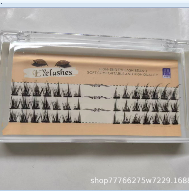 Principiante nuevo segmentado pequeño diablo pestañas postizas flor pelo solo racimo injerto pestañas postizas natural en stock al por mayor