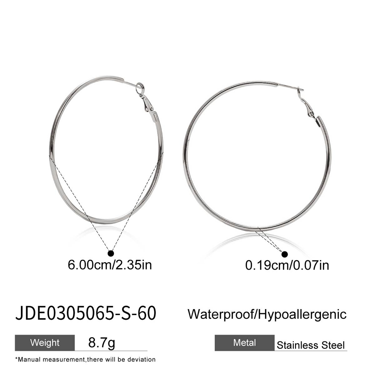 Wanxing Europa y los Estados Unidos transfronterizos aretes de acero inoxidable grandes círculos ligeros de lujo joyas de alta calidad nicho de diseño de orejas de acero de titanio