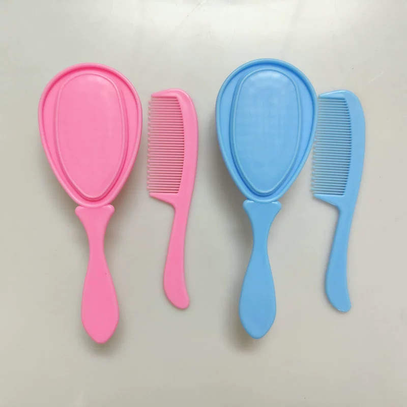 Трансграничная зеркальная Расческа для новорожденных 2 шт. Костюм для защиты головы ребенка мягкая расческа для волос Массажная комбинация
