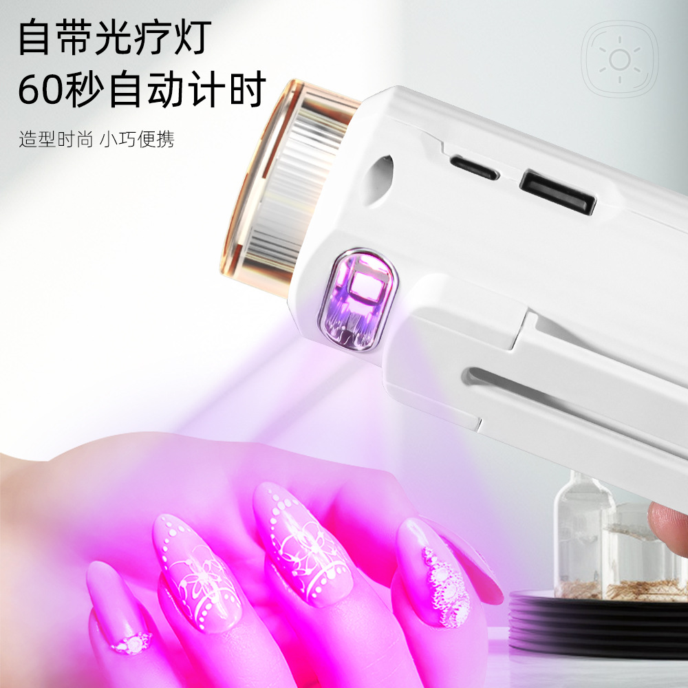 Nuevo pulidor de uñas portable cargar lámpara de dedo todo en uno puede hacer tesoro de carga usar herramienta de eliminación de uñas