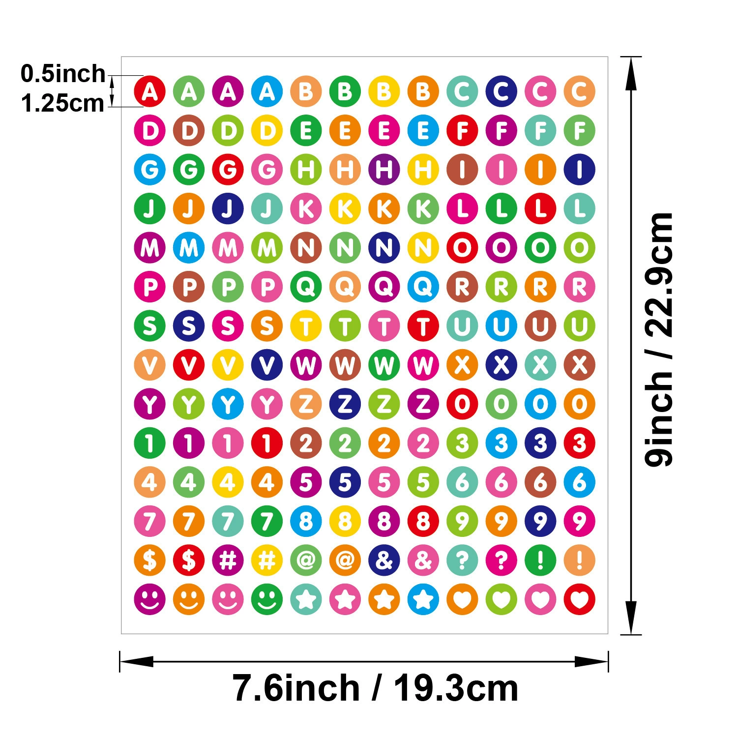 Waterproof sticker, cards, 0.5 inch, DIY