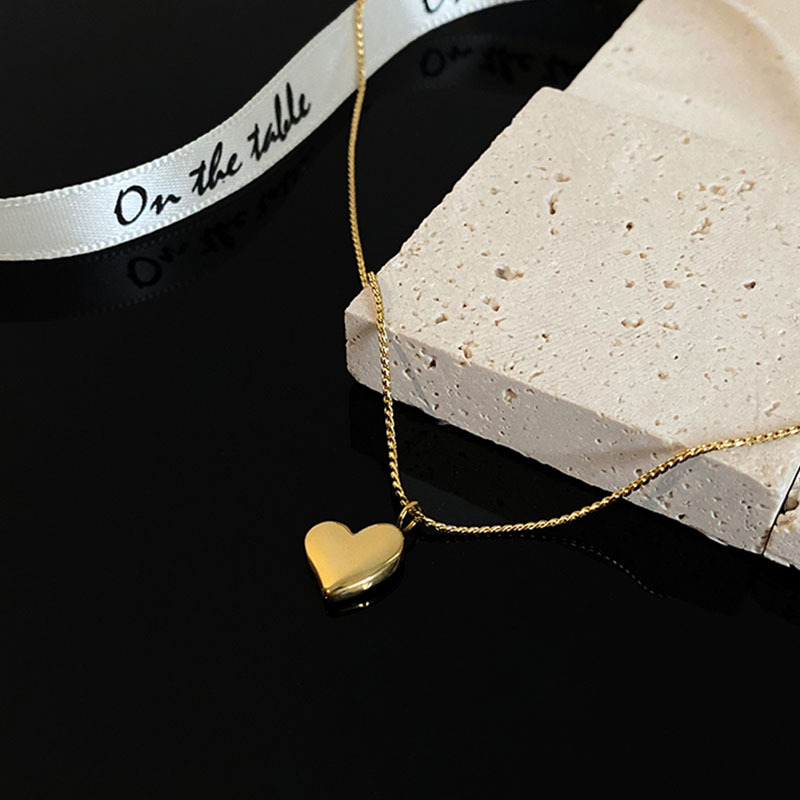 Pendant Necklace Classification Titanium Steel Chain Material Titanium Steel 18K Gold Plated Simple Style Commute Plating Heart Shape Titanium Steel Pendant Necklace