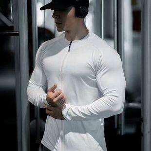 Hooded sports jacket men's autumn thin elastic quick-drying running fitness training long sleeve tight jacket morning running clothes
