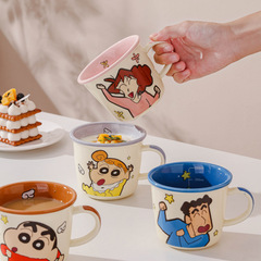 クレヨンしんちゃん正規版授権マグカップ家庭用反射カップ高顔値可愛いミルクカップセラミックカップ目盛り付き