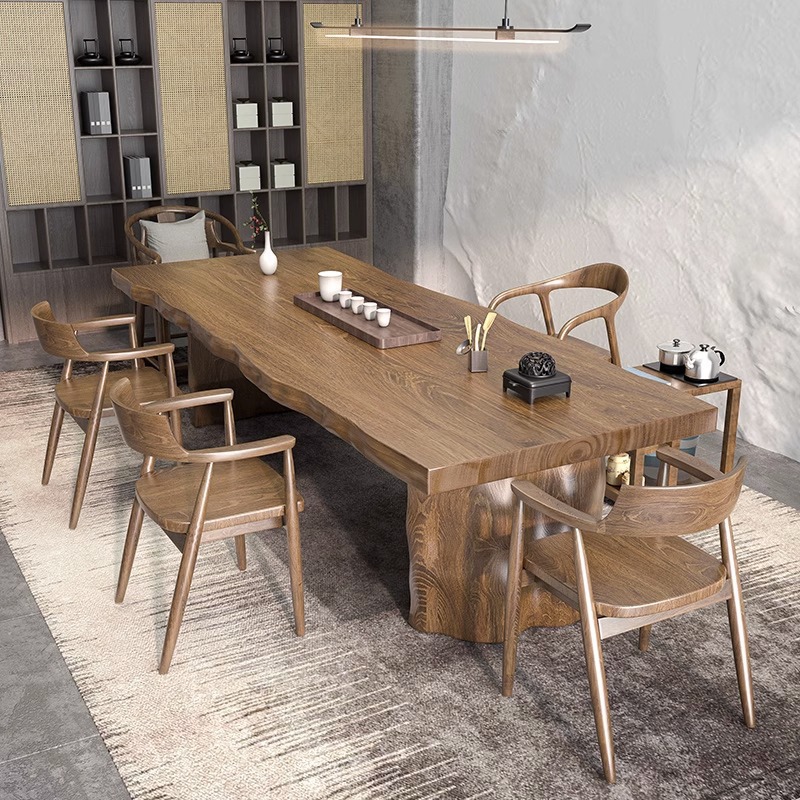 2.2 m 티 테이블 + shumite 의자 + 히로시마 의자 * 4 + 티 캐비닛