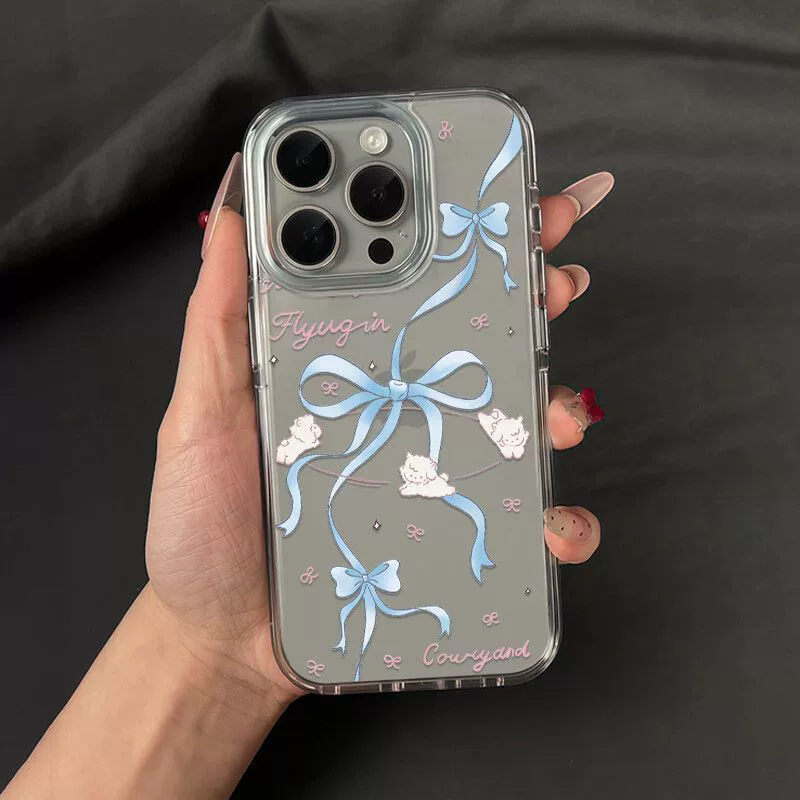Apple, iPhone14, совместимый чехол с мультфильмом с бантом, защита от падения, 16promax